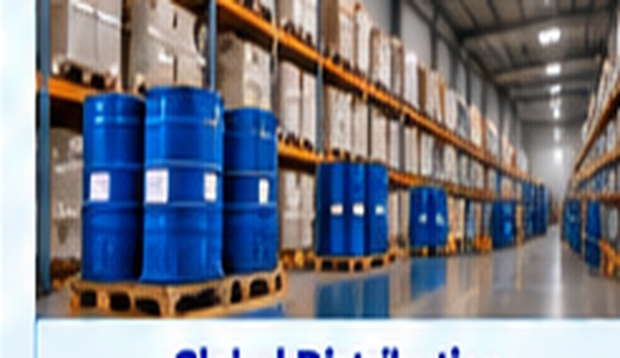 Warehouse with chemical drums